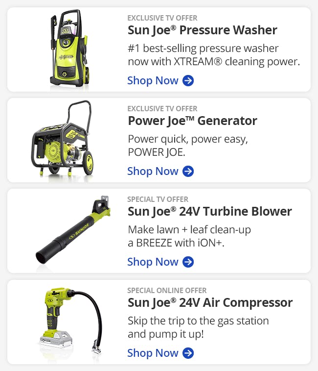 Cordless + Electric Snow, Lawn and Garden Outdoor Tools Snow Joe® Sun Joe® Aqua Joe®