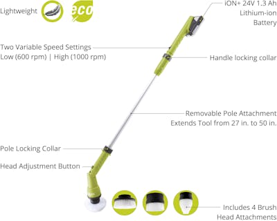 Sun Joe Cordless Handheld 360-Degree Spin Scrubber Brush