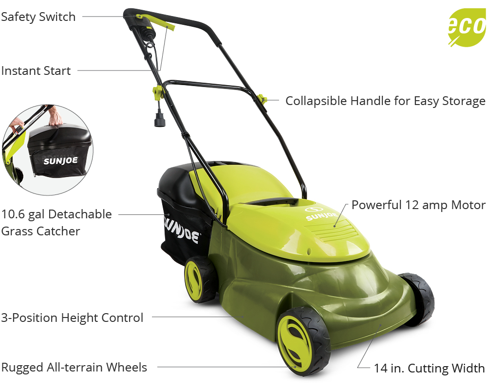 Sun joe battery powered best sale lawn mower