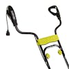 Close-up of the handle on the Sun Joe 9-amp 18-inch Electric Tiller and Cultivator.