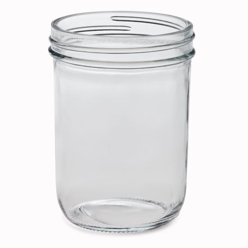 EatNeat 16-ounce Pint Wide Mouth Glass Canning Jar with no lid.