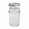 EatNeat 16-ounce Pint Wide Mouth Glass Canning Jar with 2-piece metal lid above it.