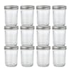 EatNeat Set of 12 16-ounce Pint Wide Mouth Glass Canning Jar with airtight metal lid.