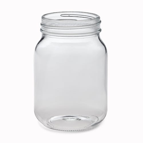 EatNeat 16-ounce Pint Glass Canning Jar with no lid.