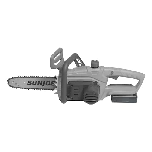 Side view of the 20-volt chainsaw.