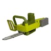 Bottom view of the 20-volt chainsaw.