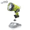 Sun Joe 24-Volt Cordless Flashlight/Flood Light/Spot Light and a Snow Joe 24-Volt Lithium iON+ 2.0AH Battery.