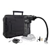 Auto Joe Cordless Portable Black Air Compressor with a storage case, battery, charger, and attachmetns.
