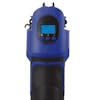 Rear view of the Auto Joe Cordless Portable Blue Air Compressor showing the digital gauge screen.