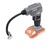 Sun Joe 24-Volt Cordless Portable Air Compressor in gray with a 1.5-Ah lithium-ion Battery attached.
