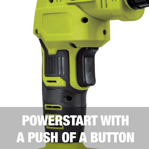 Power start with a push of a button.