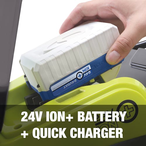 24-volt lithium-ion batter plus quick charger.