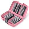 Drill bit set with pink case for the Sun Joe 24-volt Cordless Drill Driver in pink.