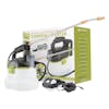 Sun Joe 24-volt cordless Multi-Purpose Chemical Sprayer Kit with 1.3-Ah Battery, charger, and packaging.
