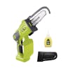 Sun joe 24-Volt Cordless Handheld Chainsaw comes with refillable lubricant and a chain cover.