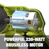 Has a powerful 230-Watt brushless motor.