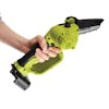 Person holding the Sun Joe 24-volt cordless Cordless Telescoping Pole Pruning Saw Kit without the pole.