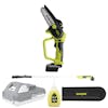 Sun Joe 24-volt cordless Cordless Telescoping Pole Pruning Saw Kit plus a 2.0-Ah lithium-ion battery, telescopic pole, bar and chain oil, and blade cover.
