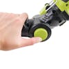 Close-up of the button to adjust the head of the Sun Joe 24-volt Cordless Handheld and Long-Reach Pruner and Lopper.