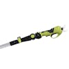 Sun Joe Pruning Shear Extension Pole with a pruner head connected.
