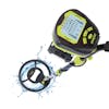 Top-angled view of the Sun Joe 24-volt cordless 10-inch metal detector.