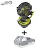 Sun Joe 24-volt cordless indoor and outdoor misting fan kit plus a 2.0-Ah lithium-ion battery.