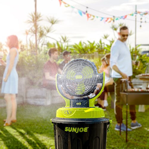 Sun Joe 24VMSTFANLTE Indoor/Outdoor Misting Fan Kit