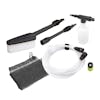 Brush, Extension wand, foam cannon, hose, garden hose adapter, and mesh carry bag.