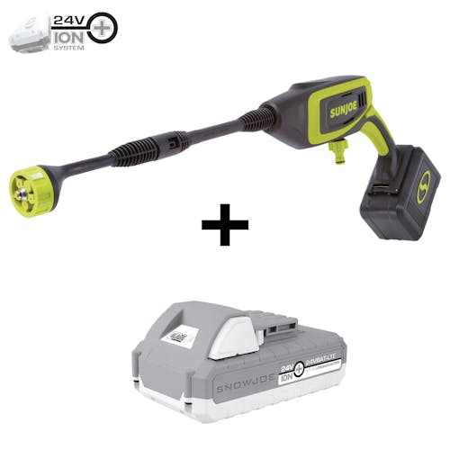 Sun Joe 24-Volt Cordless Power Cleaner plus a Snow Joe 24-Volt 2.0-Ah lithium-ion battery.