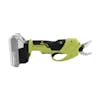 Side view of the Sun Joe Cordless Handheld Pruning Shears with a 2.0-Ah battery attached.