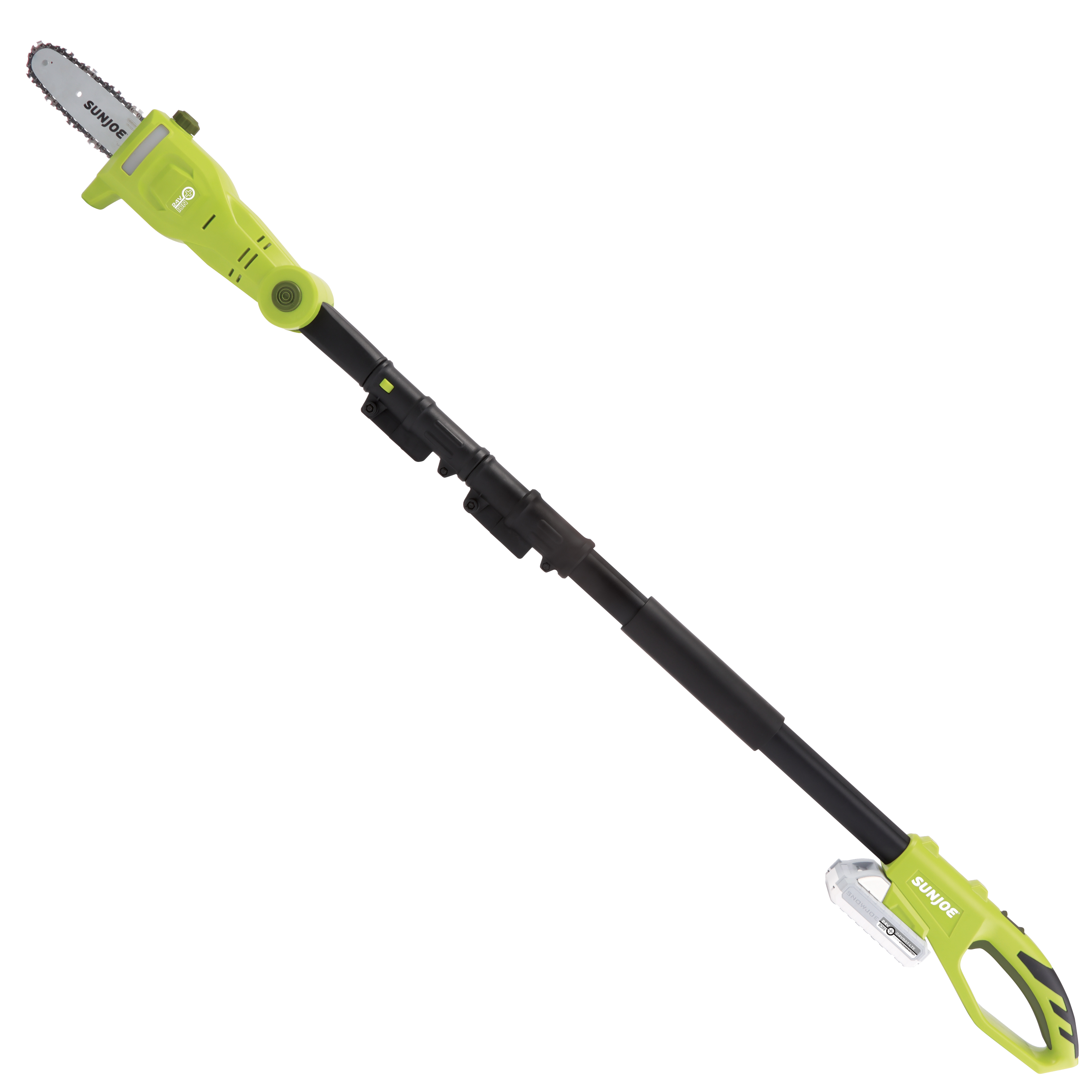 Sun Joe 24V-PS10-LTE 24-Volt iON+ 10-inch Cordless Telescoping Pole Chainsaw Kit w/ 2.0-Ah Battery and Charger Green 