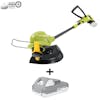 Sun Joe 24-Volt Cordless 10-inch Stringless Grass Trimmer plus a 2.0-Ah lithium-ion battery.