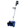 Snow Joe 24-volt cordless 10-inch snow shovel kit with a 4.0-Ah lithium-ion battery attached.
