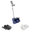 Snow Joe 24-volt cordless 12-inch snow shovel kit with a 5.0-Ah battery and quick charger.