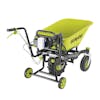 Rear-angled view of the Sun Joe 24-Volt Cordless Self-Propelled Wheelbarrow.