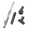 4 nozzle attachments: Dust Brush, Telescopic Tube, Utility Nozzle, and Crevice Nozzle
