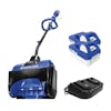 Snow Joe 48-volt 13-inch cordless snow shovel with 2 4.0-Ah batteries and charger.
