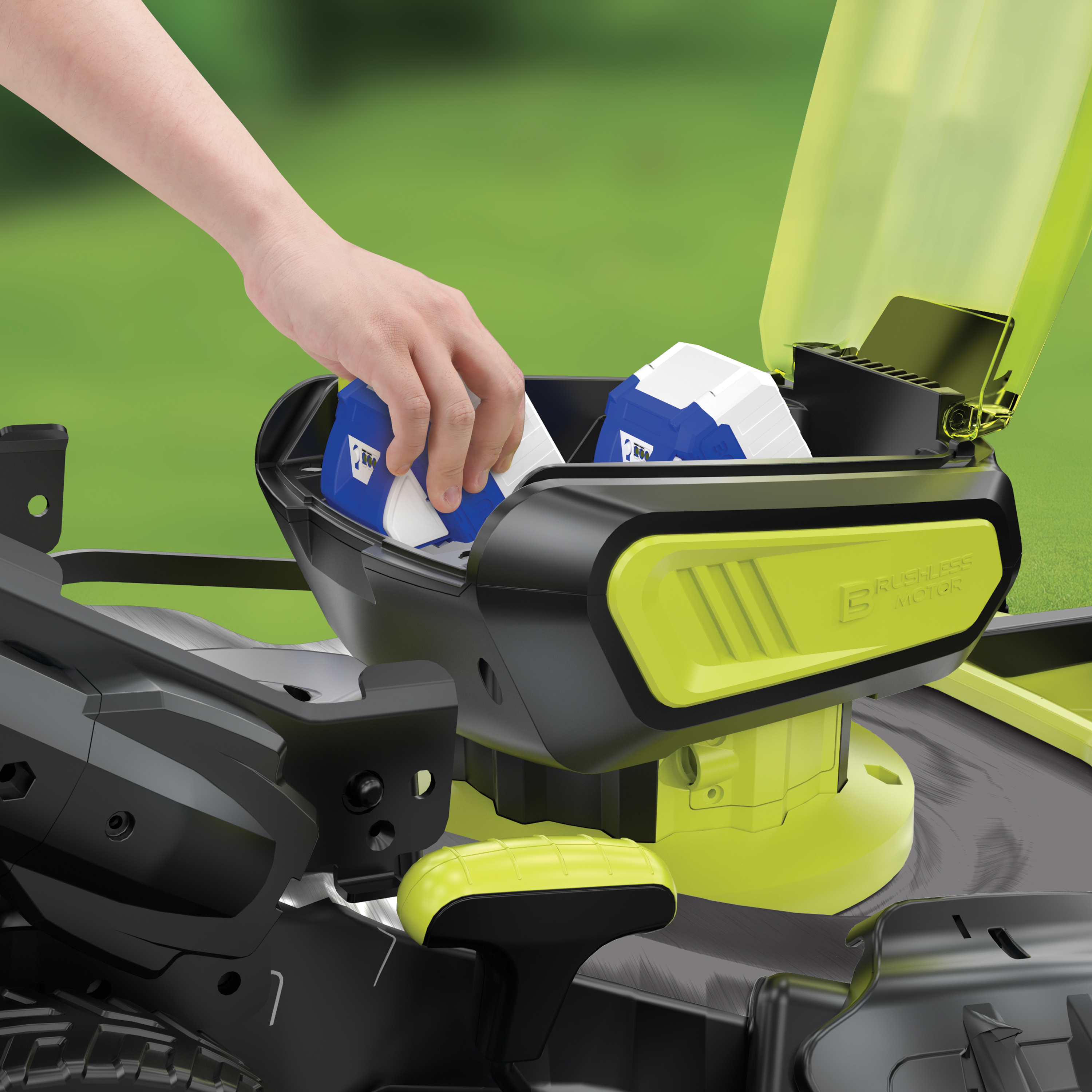 Self propelled lawn mower cordless hot sale