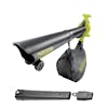 Sun Joe 48-volt cordless leaf blower, vacuum, mulcher kit with 3 attachments.