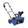 Angled view of the Snow Joe 48-volt cordless snow blower kit with auto-rotate chute.