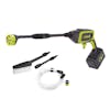 Sun Joe 24-Volt Cordless Power Cleaner with Brush, hose, extension wand, and garden hose adapter.