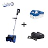 Snow Joe 24-volt cordless 10-inch snow shovel kit plus a 4.0-Ah lithium-ion battery and quick charger.
