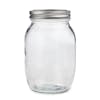 Front view of the EatNeat 32-ounce quart wide mouth glass canning jar with airtight metal lid.