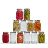 EatNeat Set of 12 32-ounce quart wide mouth glass canning jars with airtight metal lids.