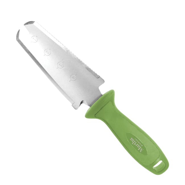 Martha Stewart Hori-Hori Garden Knife with 1 serrated and 1 sharp edge.