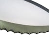 Close-up the serrated edge on the blade of the Nisaku Limited Yamakatana Edition 7.5-inch Japanese Stainless Steel Knife.