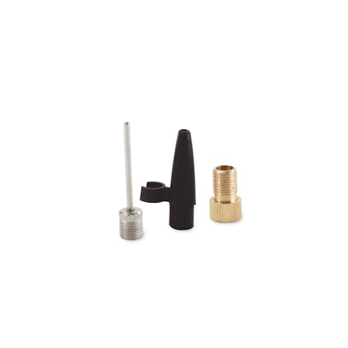 Sport ball needle, presta valve adapter, and tapered adapter for the Sun Joe 24V-AJC air compressors.
