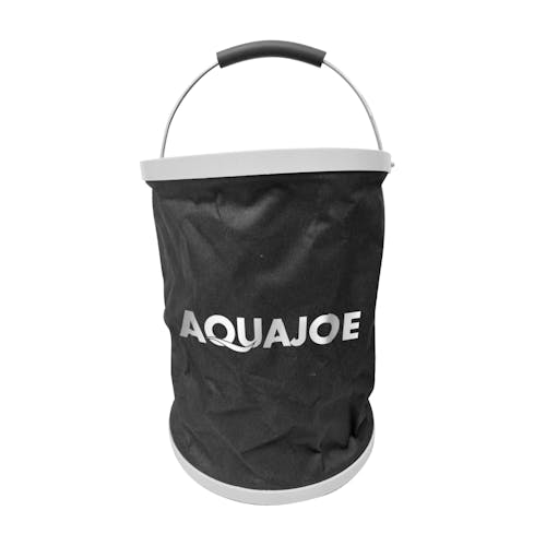 Aqua Joe 3.4-gallon black portable folding bucket.