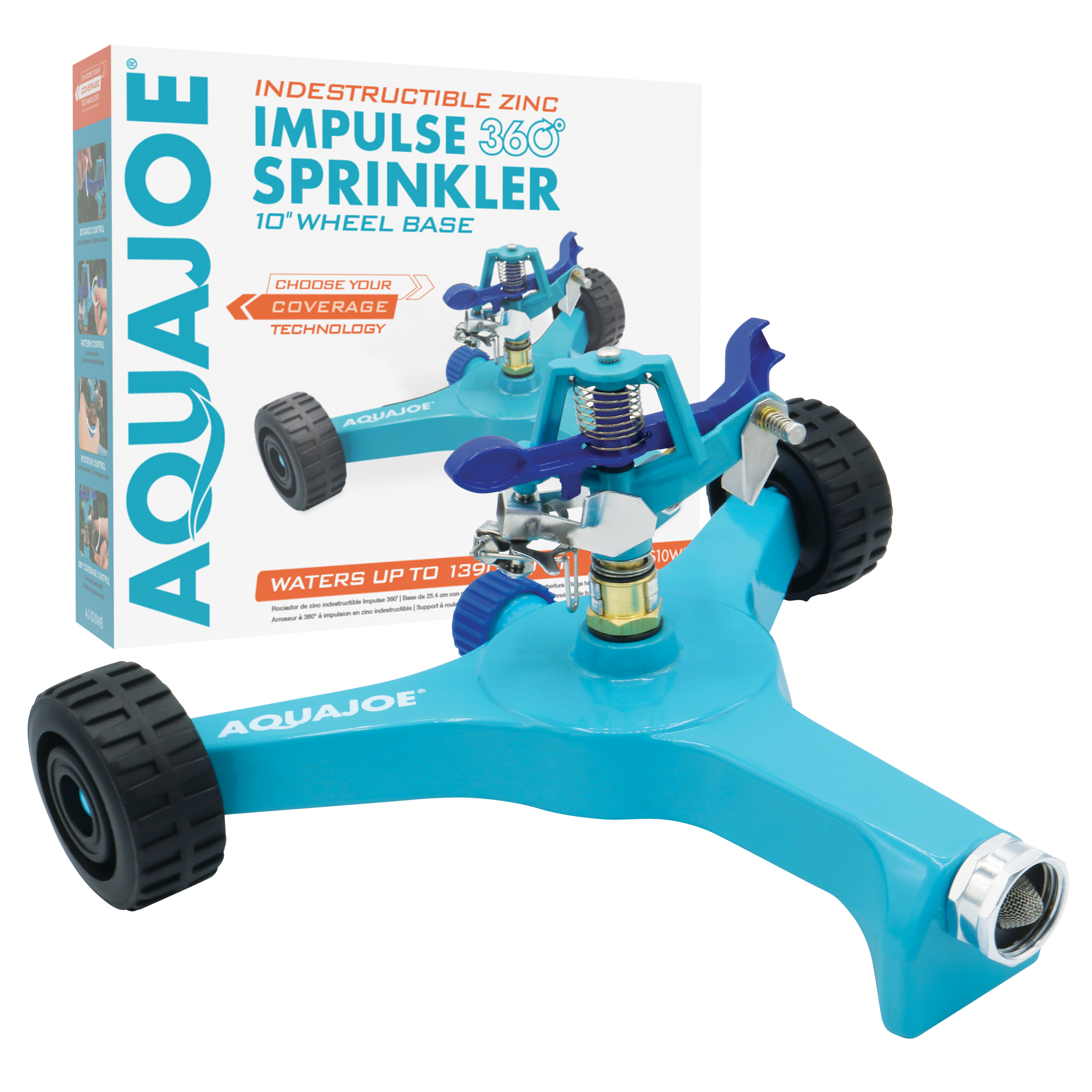 Aqua Joe Indestructible Zinc Impulse 360 Degree Sprinkler
