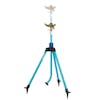 Aqua Joe Indestructible Brass Impulse 360 Degree Sprinkler with motion blue showing the extendable body.